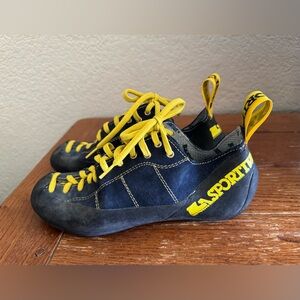 La Sportiva W Sz.7 Blue Suede Sport Rock Climbing Bouldering Shoe Outdoor Italy